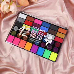 42 Colors Water Soluble Body Paint UV Glitter Set