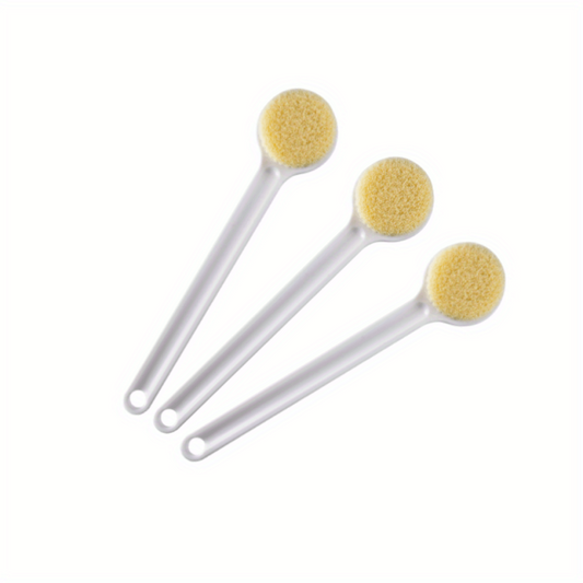 Soft Flower Ball Body Brush with Long Handle for Relaxing Back Rubs