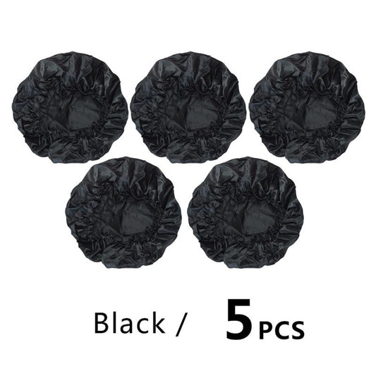 7PCS Single Layer Shower Caps Elastic Band Bath Hair Hat for Women Ladies