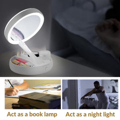 USB Dual Purpose Double Sided Mirror LED Makeup Mirror Portable Makeup Mirror