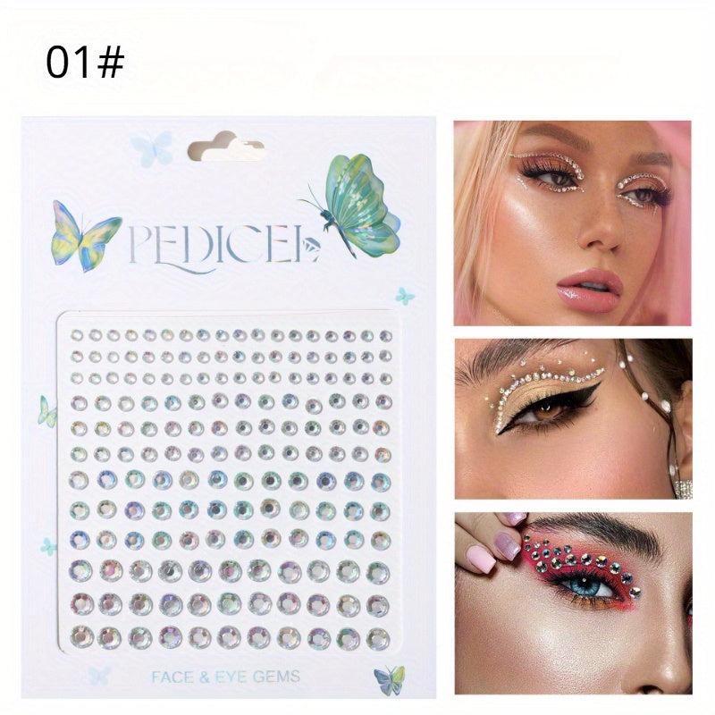 3D Glitter Rhinestone Stickers Y2k Face Eyes Nail Self Adhesive Acrylic Shine