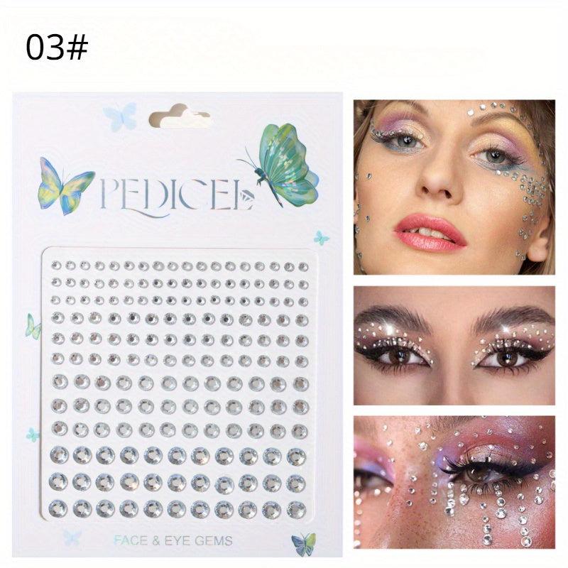 3D Glitter Rhinestone Stickers Y2k Face Eyes Nail Self Adhesive Acrylic Shine