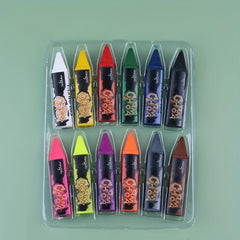12 Color Body Paint Set for Halloween Parties and Cosmetics