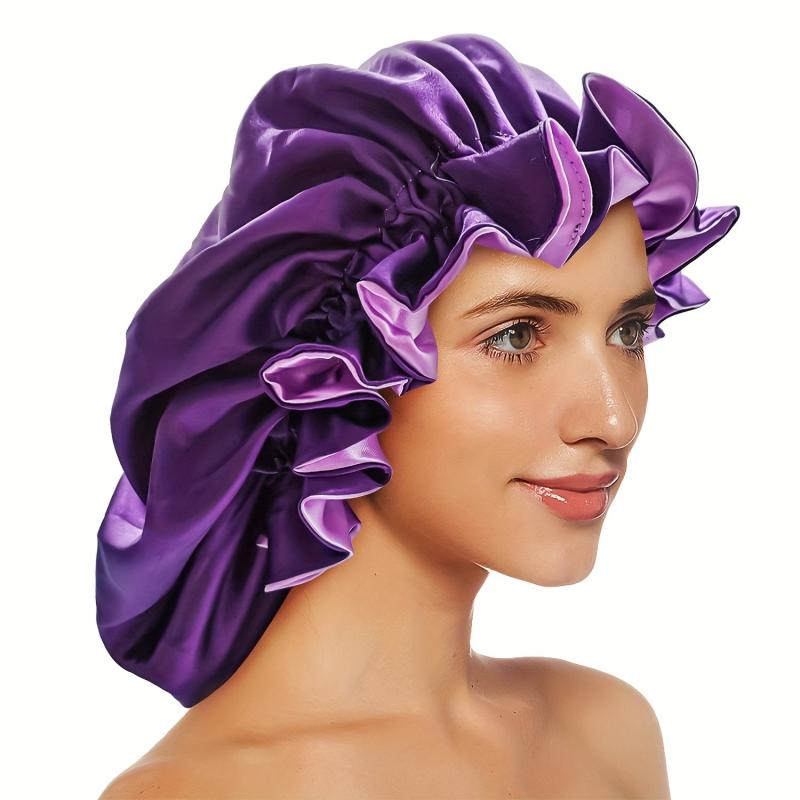 Silky Bonnets for Women Extra Large Satin Sleeping Cap Elastic Band