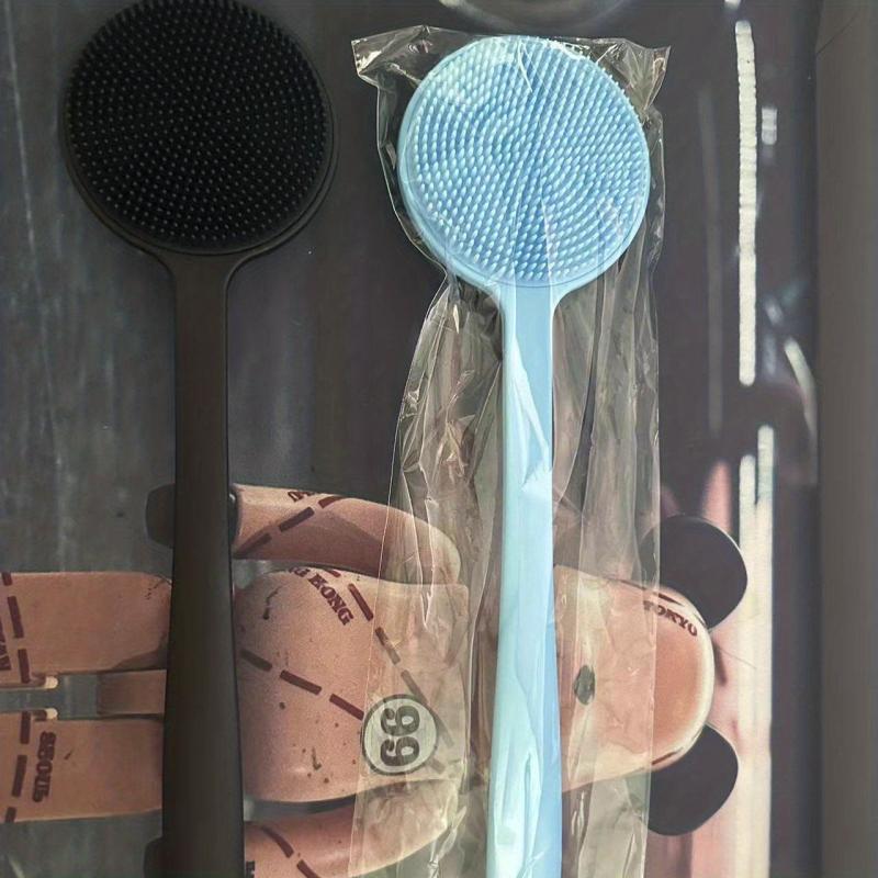 2pcs Silicn Double Sided Scrubber Long Handle Bath Sponge Shower Brush