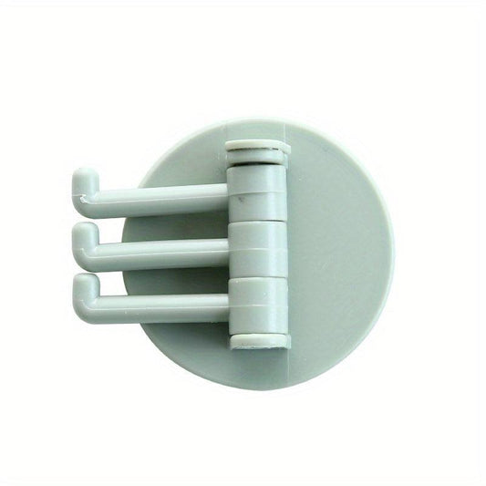 4pcs Rotary Towel Hooks Bathroom Wall Mounted Punch Adhesive Hook