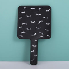 Square Handheld Beauty Mirror with Handle for Daily & Outgoing Use