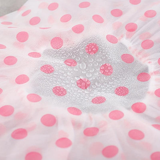 5pcs Polka Dot Shower Caps Adjustable Printed Bonnet Waterproof Bath Caps