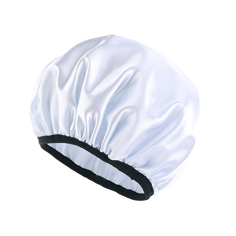 Waterproof Double Layer Shower Cap for Women - Adjustable & Reusable