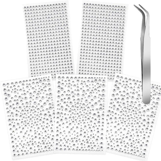 6 Pcs Face Gems Self Adhesive Rhinestones Makeup Jewelry