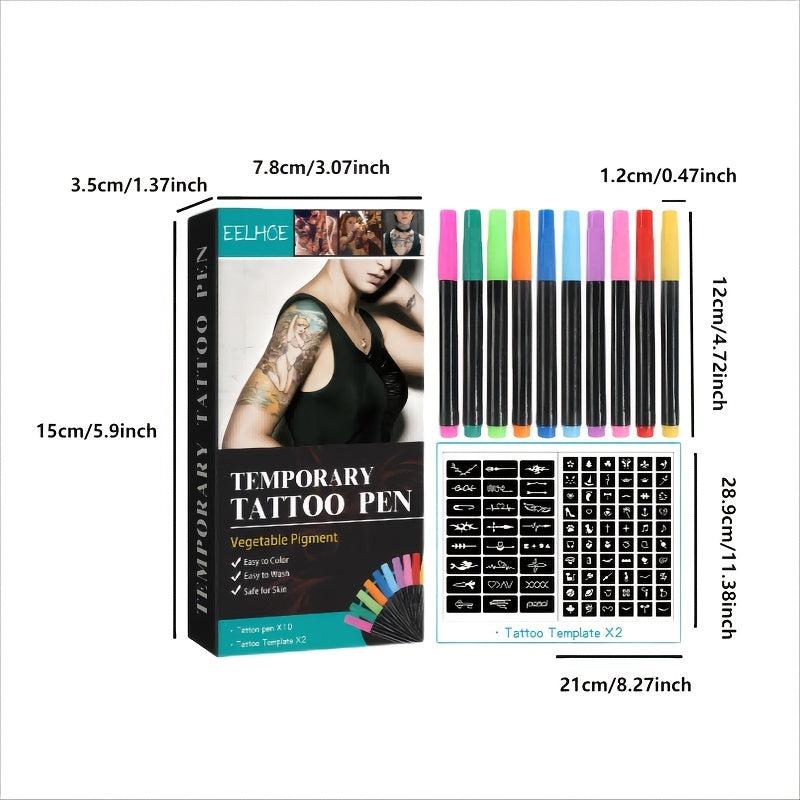 Temporary Tattoo Pen Set Face Body DIY Makeup Halloween