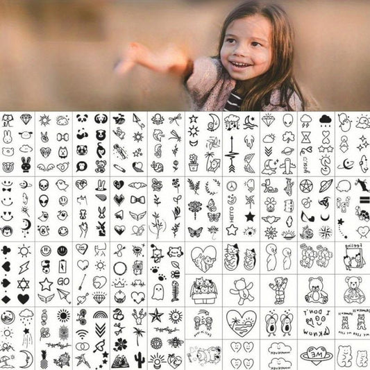 240 Patterns Cute Waterproof Tattoo Stickers for Girls