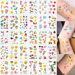Animal Food Star Sun Tattoo Stickers - Birthday Party Temporary Tattoos