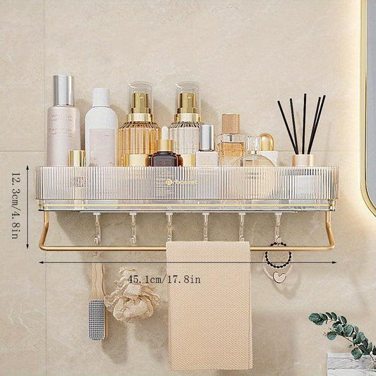 Wall Mounted Toilet Storage Shelf with Shower Basket