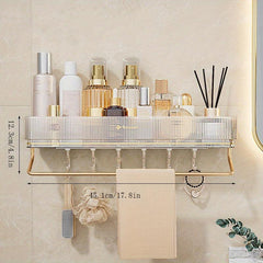 Wall Mounted Toilet Storage Shelf with Shower Basket
