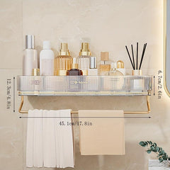 Wall Mounted Toilet Storage Shelf with Shower Basket