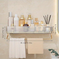 Wall Mounted Toilet Storage Shelf with Shower Basket
