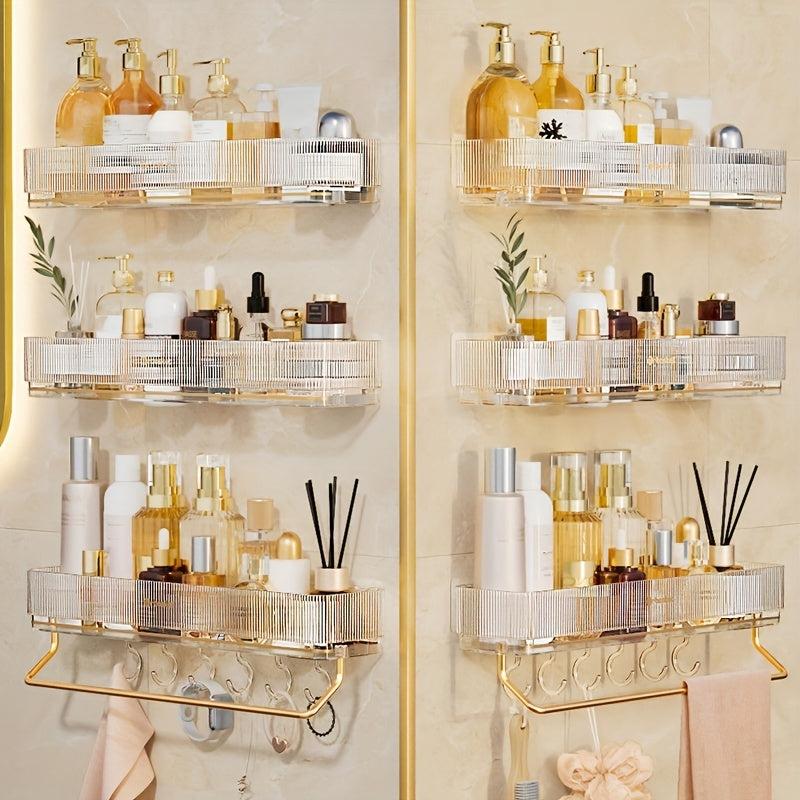 Wall Mounted Toilet Storage Shelf with Shower Basket