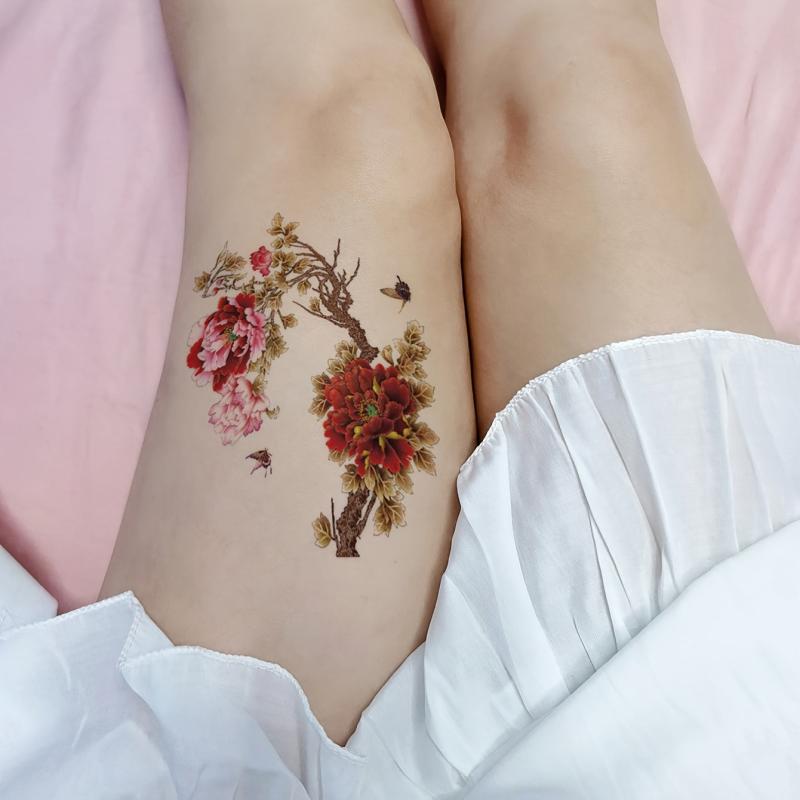5 Waterproof Peony Flower Temporary Tattoo Arm Stickers Men Women