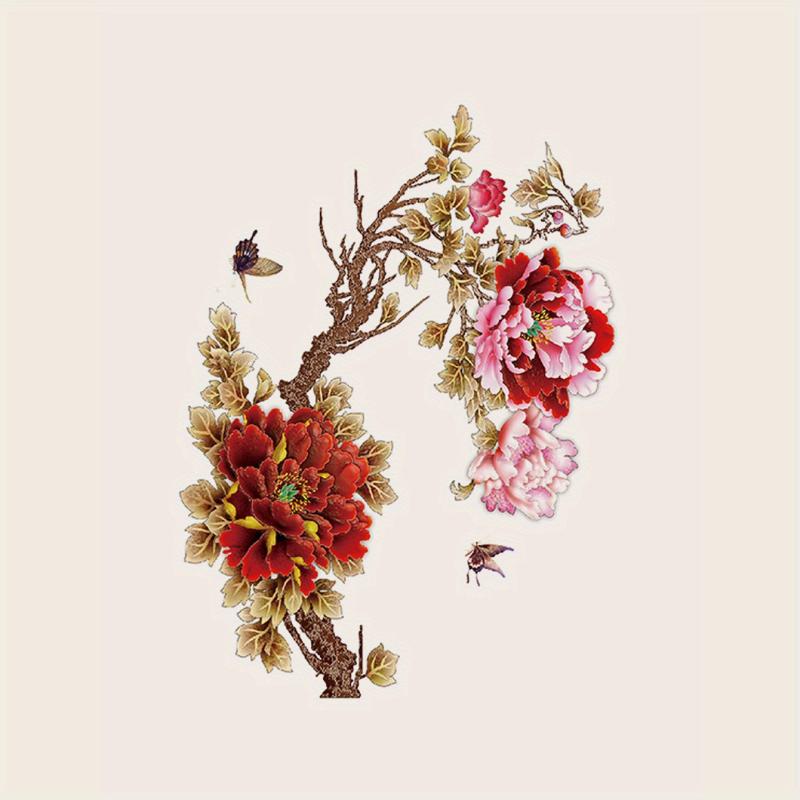 5 Waterproof Peony Flower Temporary Tattoo Arm Stickers Men Women