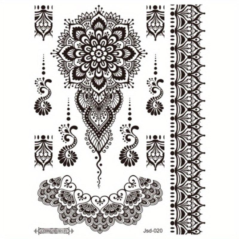 Dark Butterfly Plant Tattoo Stickers Waterproof Realistic Temporary Tattoo