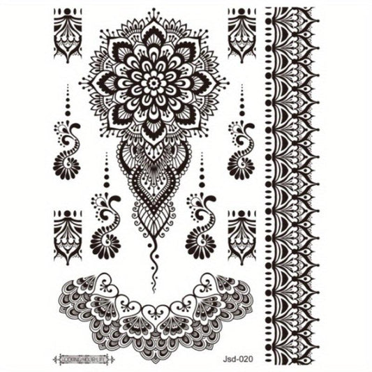 Dark Butterfly Plant Tattoo Stickers Waterproof Realistic Temporary Tattoo