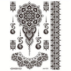 Dark Butterfly Plant Tattoo Stickers Waterproof Realistic Temporary Tattoo