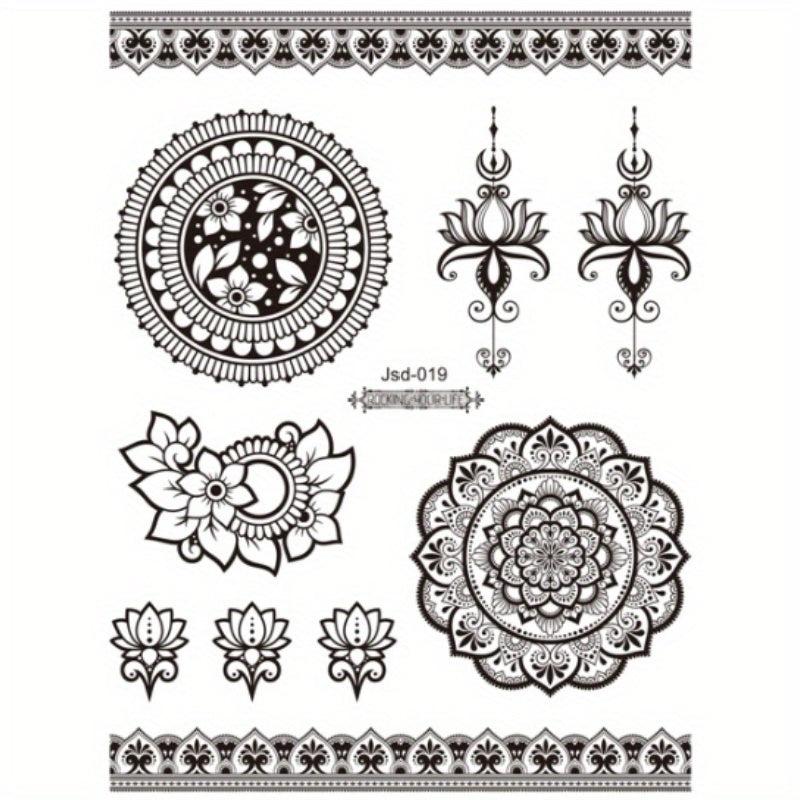 Dark Butterfly Plant Tattoo Stickers Waterproof Realistic Temporary Tattoo