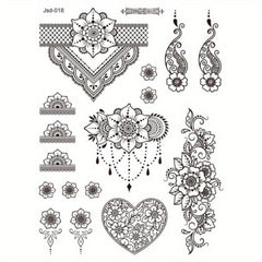 Dark Butterfly Plant Tattoo Stickers Waterproof Realistic Temporary Tattoo