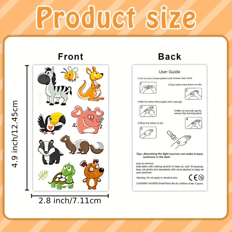 Glow Jungle Safari Birthday Party Temporary Tattoos