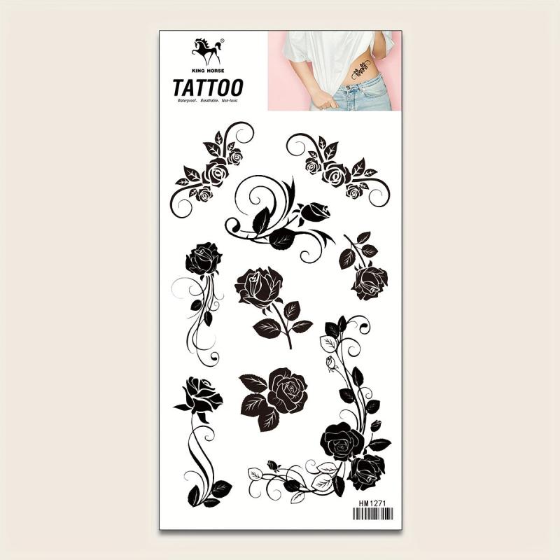 Waterproof Long-Lasting Rose Tattoo Sticker for Party Everyday