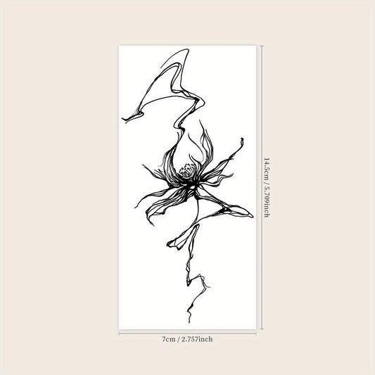 Herbal Juice Semi-permanent Ink Flower Pattern Tattoo Lasts 1-2 Weeks