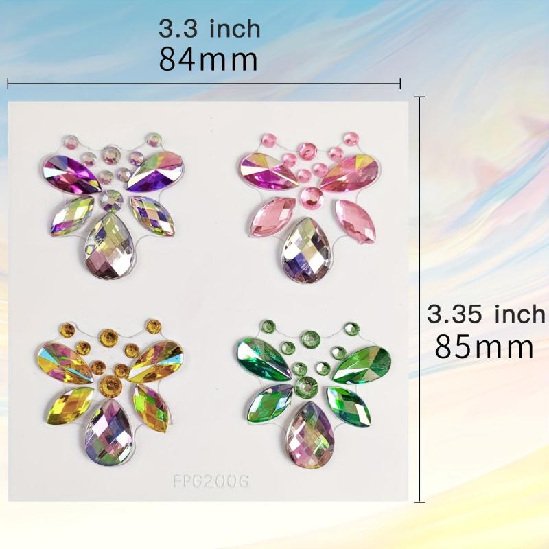 Rhinestone Crystal Face Makeup Patches for Girls - Stage & Special Occasions