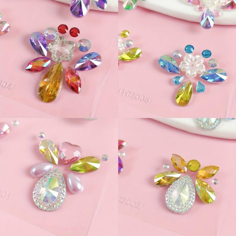 Rhinestone Crystal Face Makeup Patches for Girls - Stage & Special Occasions