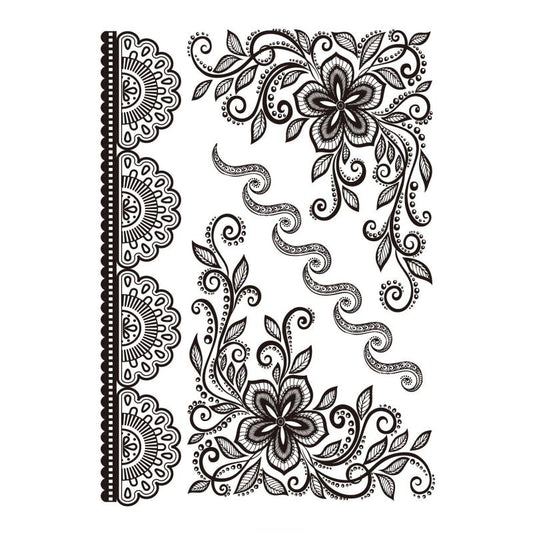 Lace Tattoo Sticker Waterproof Leg Bridal Arm Ring Temporary Tattoo