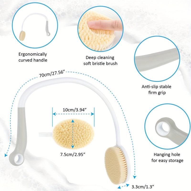 Long Handle Curved Bath Brush for Body Cleaning