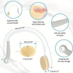 Long Handle Curved Bath Brush for Body Cleaning