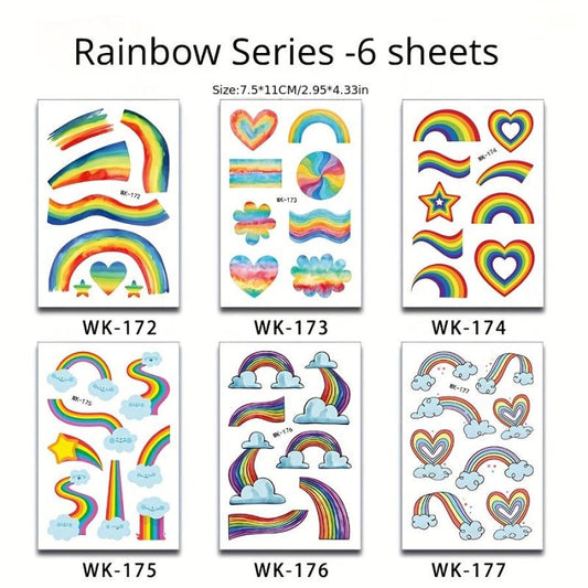 10 Pcs Beach Party Waterproof Stickers Flamingo Heart Mermaid Rainbow Decoration