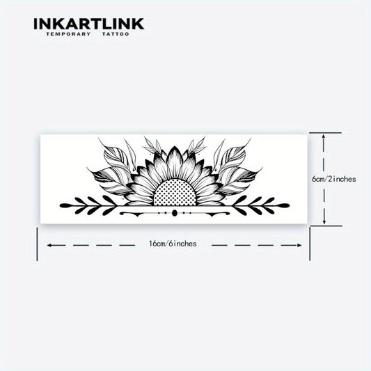 Cherry Blossom Sunflower Butterfly Lock Tattoo Sticker