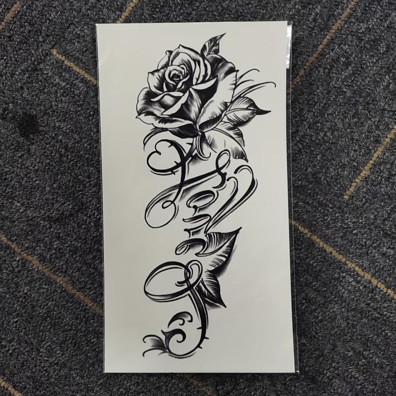 Rose Flower Love Tattoo Sticker Waterproof Temporary Tattoo