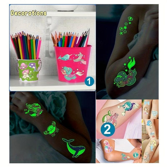 Mermaid Party Temporary Tattoos - Glow Mermaid Birthday Supplies