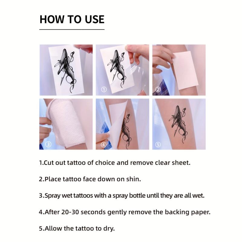 Large Temporary Tattoo Eagles Snake Serpent Feather Arm Chest Leg Sticker
