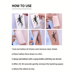 Large Temporary Tattoo Eagles Snake Serpent Feather Arm Chest Leg Sticker