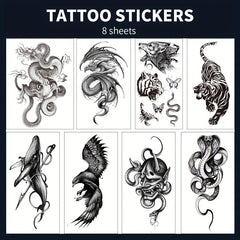 Large Temporary Tattoo Eagles Snake Serpent Feather Arm Chest Leg Sticker