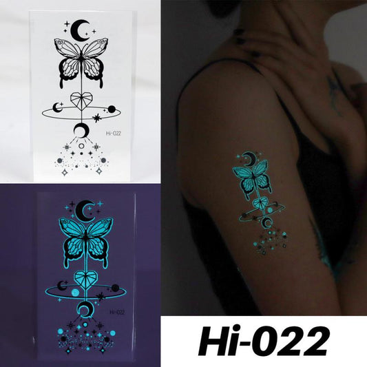 Waterproof Luminous Temporary Tattoos Music Party Planet Pattern