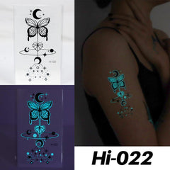 Waterproof Luminous Temporary Tattoos Music Party Planet Pattern