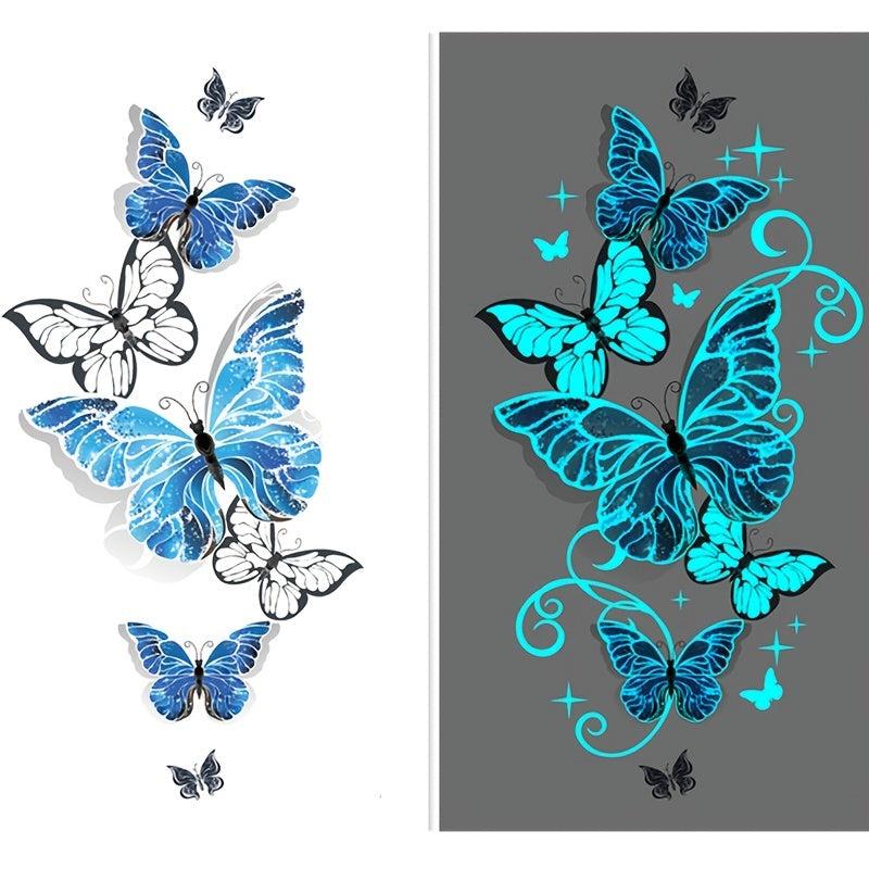 Waterproof Luminous Temporary Tattoos Music Party Planet Pattern