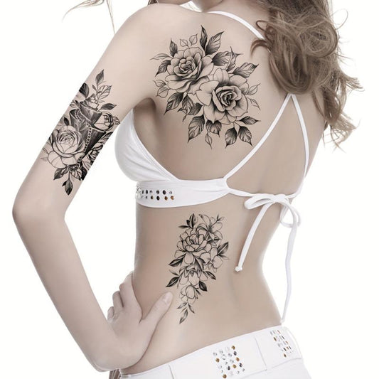 Rose Temporary Tattoo Stickers - Party Body Art Waterproof Stickers