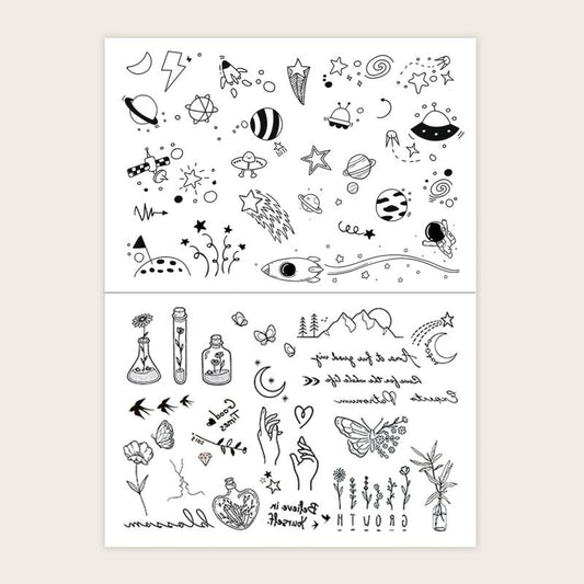 Small Pattern Tattoo Stickers for Ears Fingers Wrist Body Parts