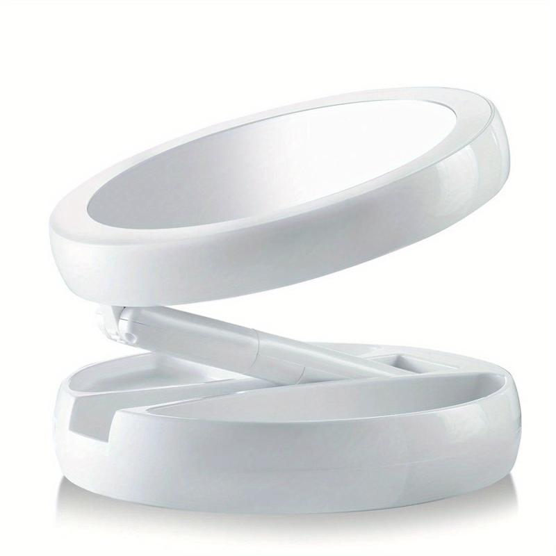LED Folding Makeup Mirror 10X 1X Magnification Double Sided Mirror 16 0 Cm